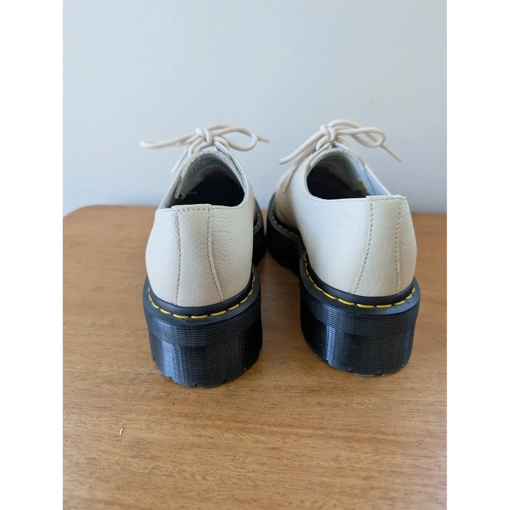 Dr. Martens‎ 8053 Quad Platform Pisa Leather Shoes Parchment Beige 30612 US 9 L